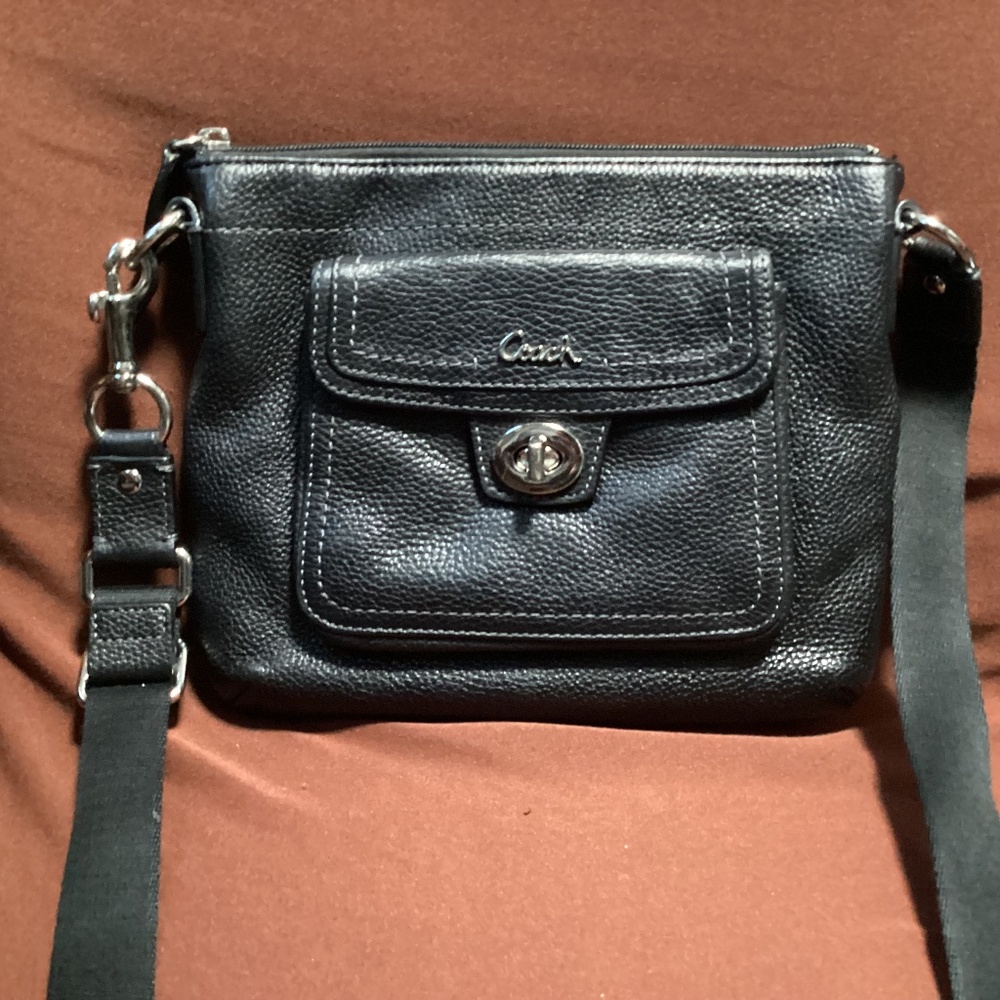 Coach Black Pebbled Leather Crossbody Bag